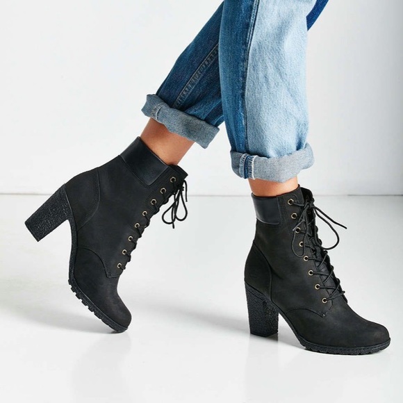 Timberland Shoes - Timberland Glancy 6” mid calf leather Heeled black Boots with Euphoria vibes 6.5